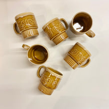 Load image into Gallery viewer, Set of 6 Vintage Japan Stoneware Stackable Mugs
