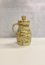 Load image into Gallery viewer, Speckled Studio Pottery Canister with Candlestick Holder Lid
