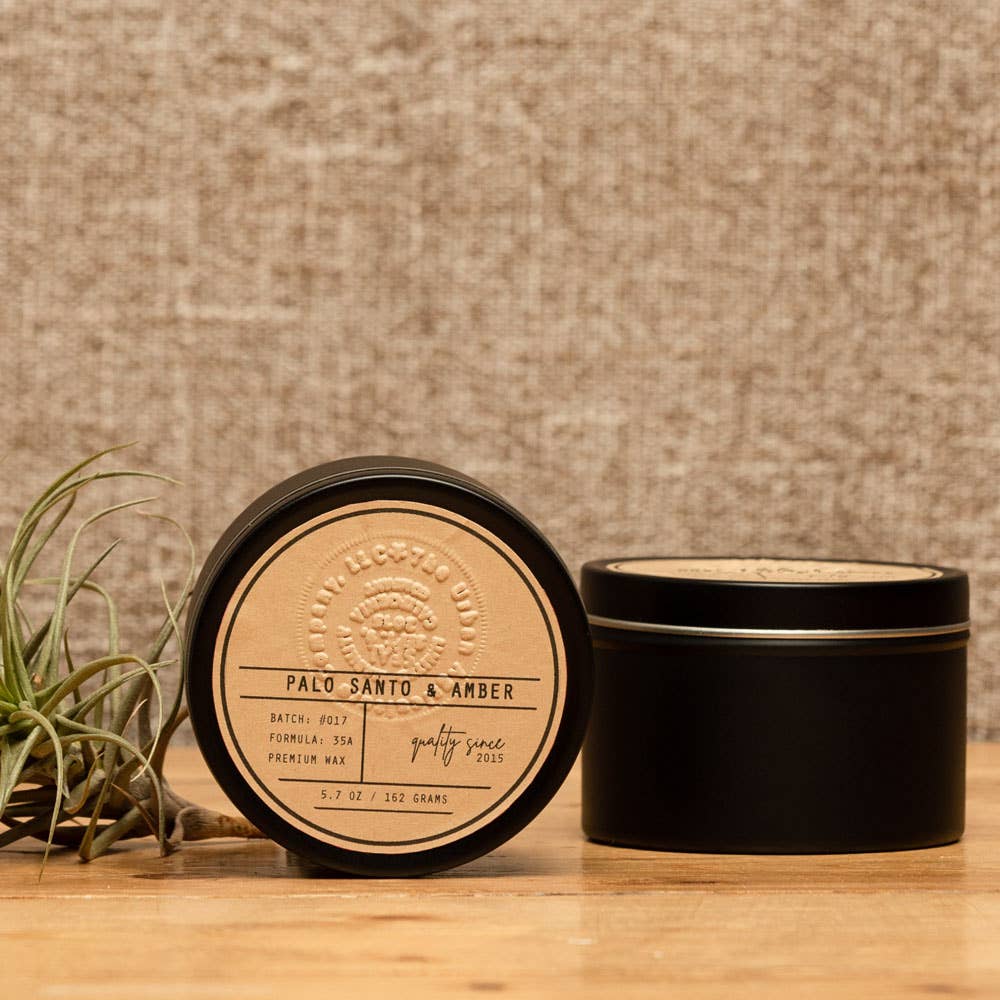 5.7 oz Palo Santo & Amber Scented Travel Tin Candle