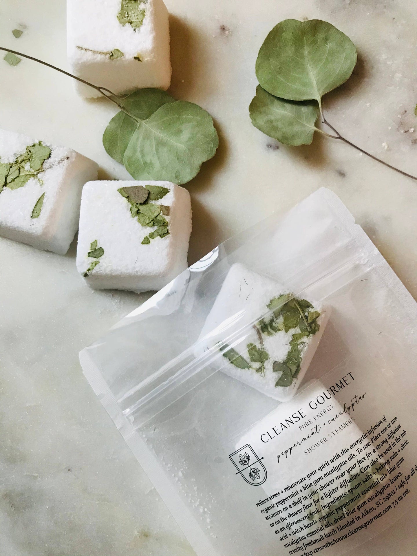 Eucalyptus + Peppermint organic shower steamers 5pk