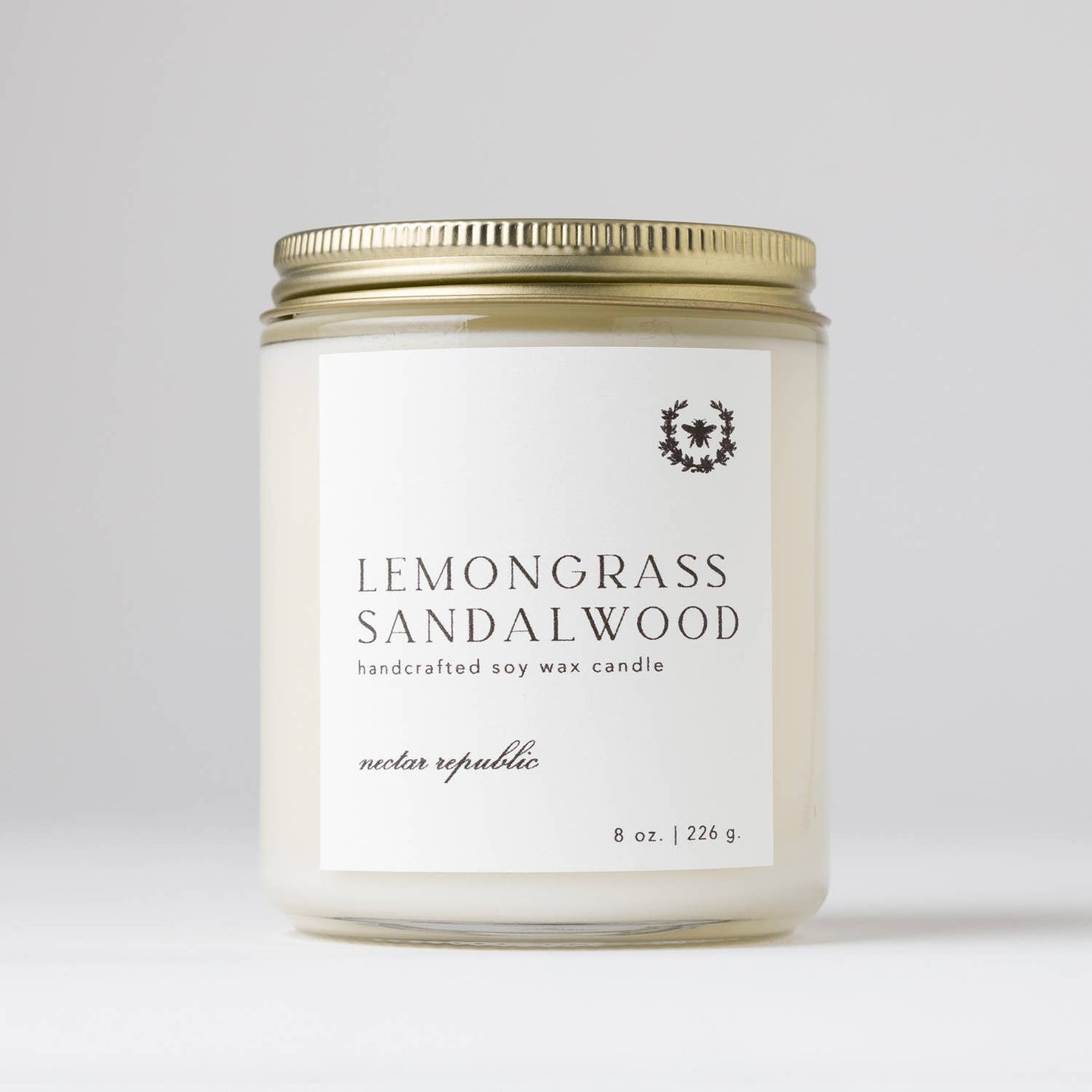 Lemongrass + Sandalwood : Jar Soy Candle