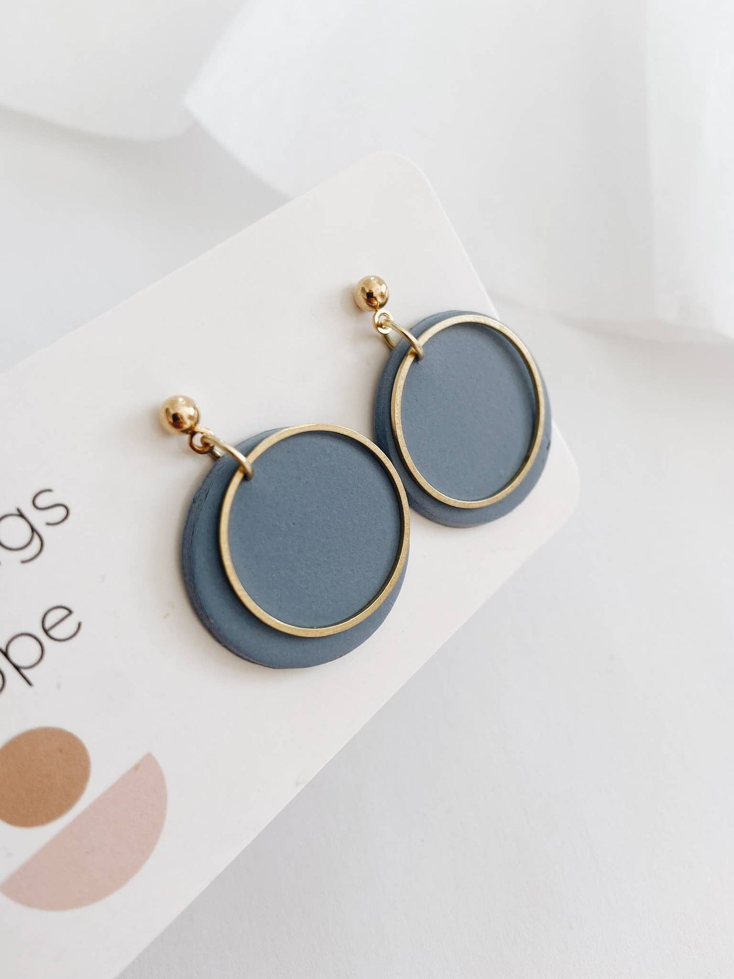 Taylor in Dusty Blue, Polymer Clay Earrings