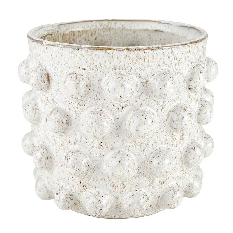 Modern Planter White Dot Pot - Med