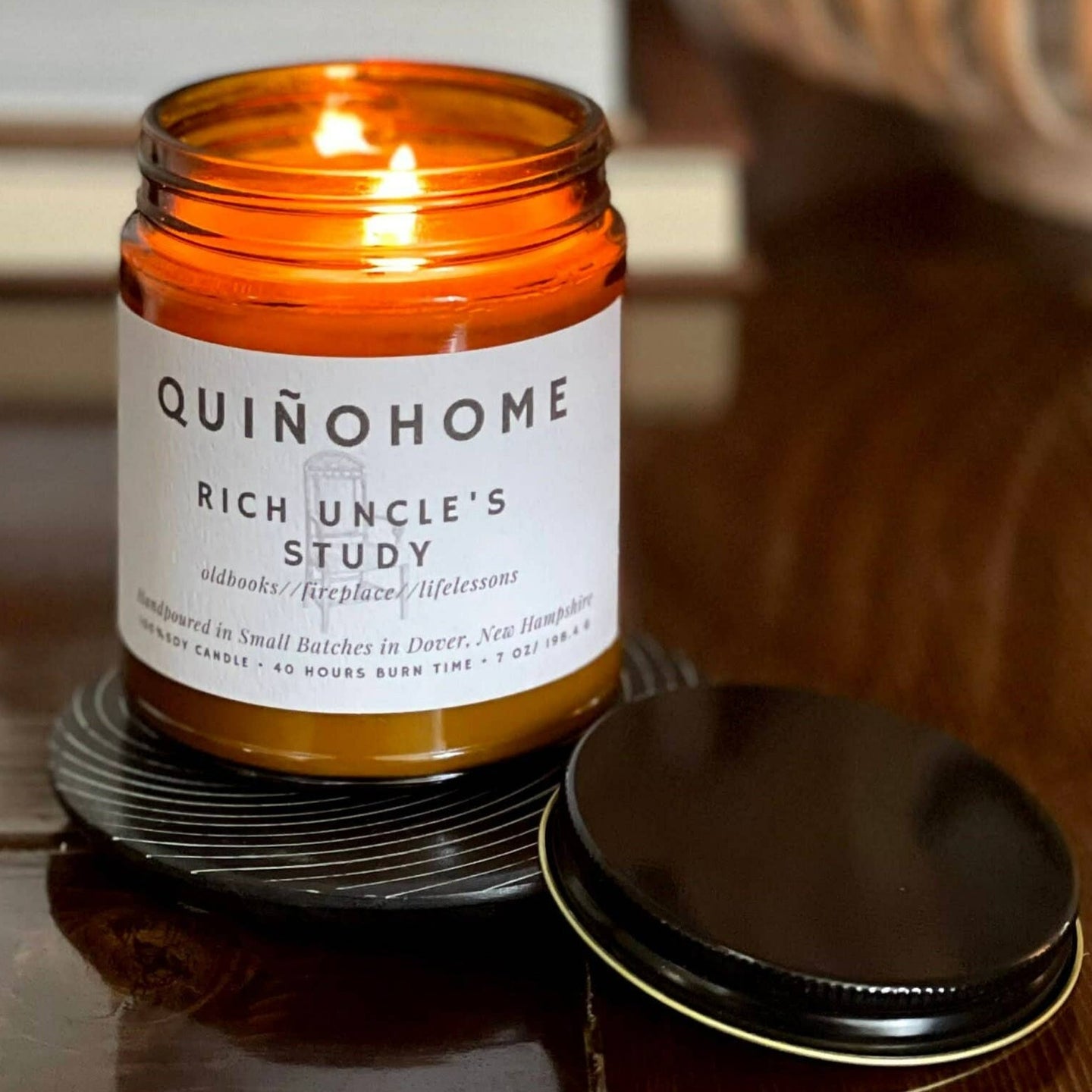 Rich Uncle's Study 7oz Soy Candle Jar