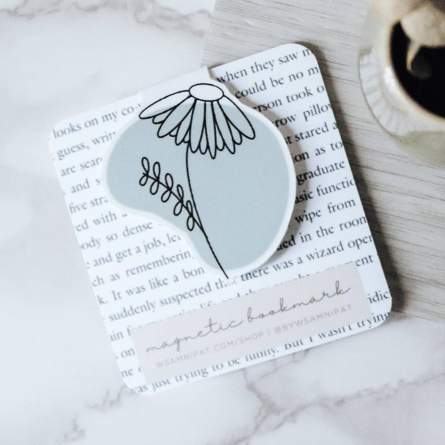 Muted Blue Wildflower Magnetic Bookmark