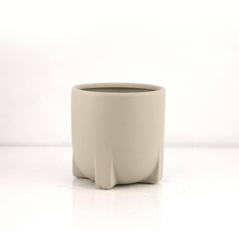 Smooth Organic Ceramic Planter Collection, Taupe