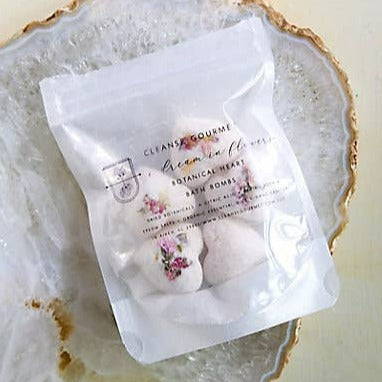 Botanical Heart Shaped bath bombs