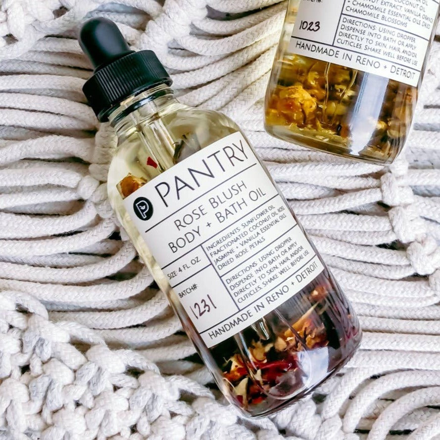 Rose Blush Body + Bath Oil - Hydrating Skin Oil Treatment